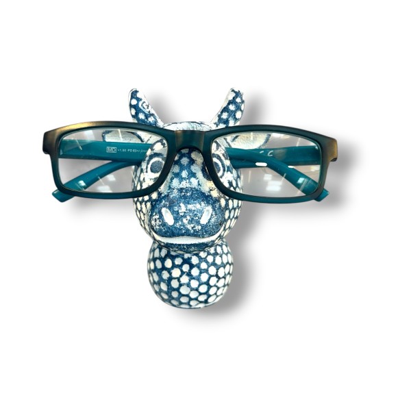 Kuh Brillenhalter und Schmuckhalter aus Gusseisen in blau