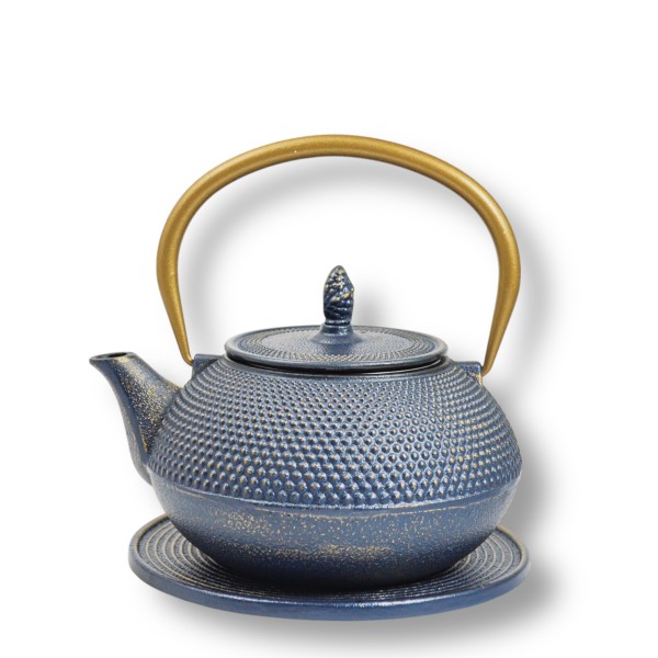 Gusseisen Teekanne Arare 1,2 Liter blau