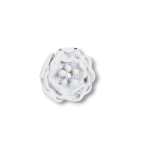 Gusseisen Deckelnoppen Blume weiss aufschraubbar 