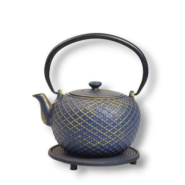 Gusseisen Teekanne Yoyo 0,9 Liter blau