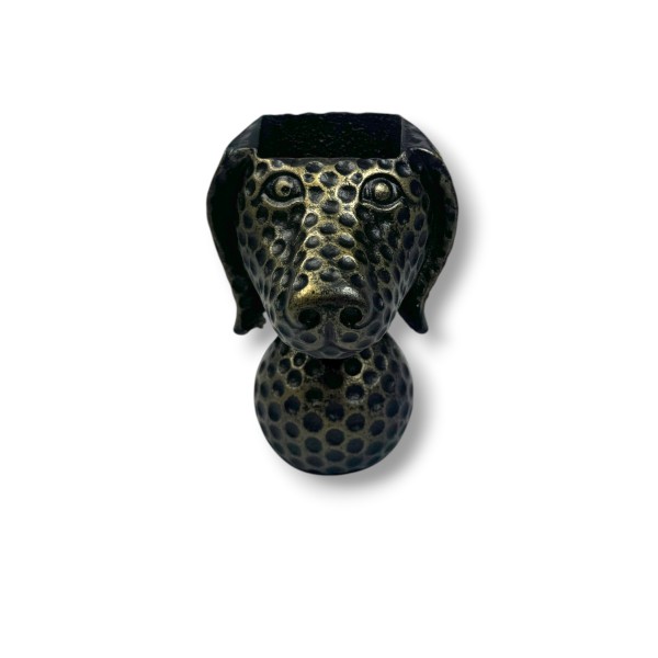 Hund Schlüsselhalter und Pflanzenhalter aus Gusseisen blaugold