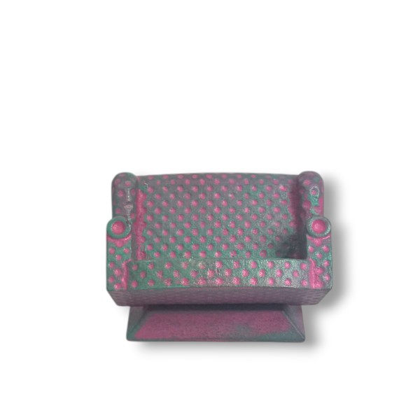 Dekoratives Mini-Sofa aus Gusseisen für Schmuck und Accessoires pink