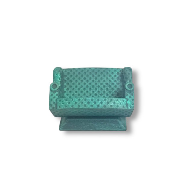 Dekoratives Mini-Sofa aus Gusseisen für Schmuck und Accessoires petrol